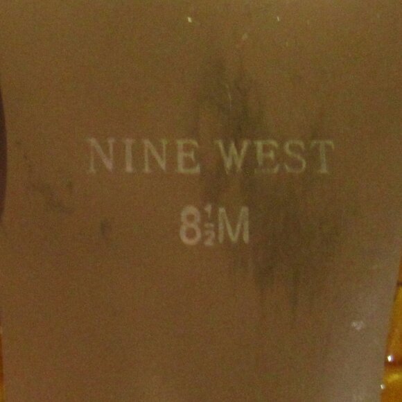 Nine West Yellow Mock Croc Stiletto Peep Toe Shoes, Size 8.5 M     D1111 - Picture 8 of 10